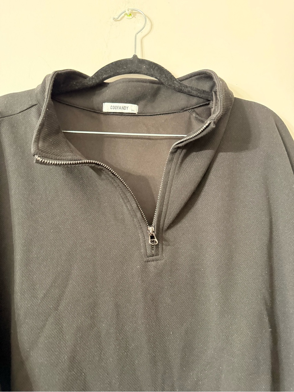 Men's Black Quarter-Zip Sweater